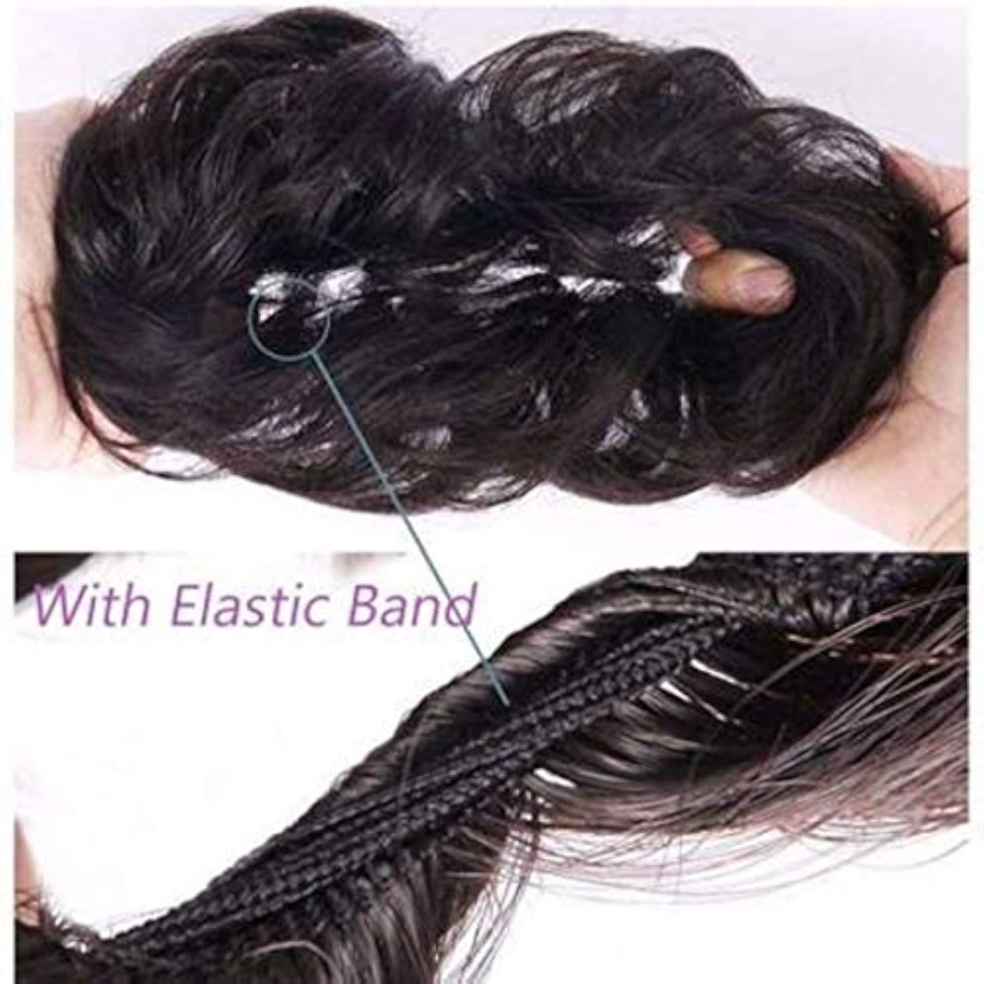 Women's Wavy Curly Messy Donut Chignon Hair Piece